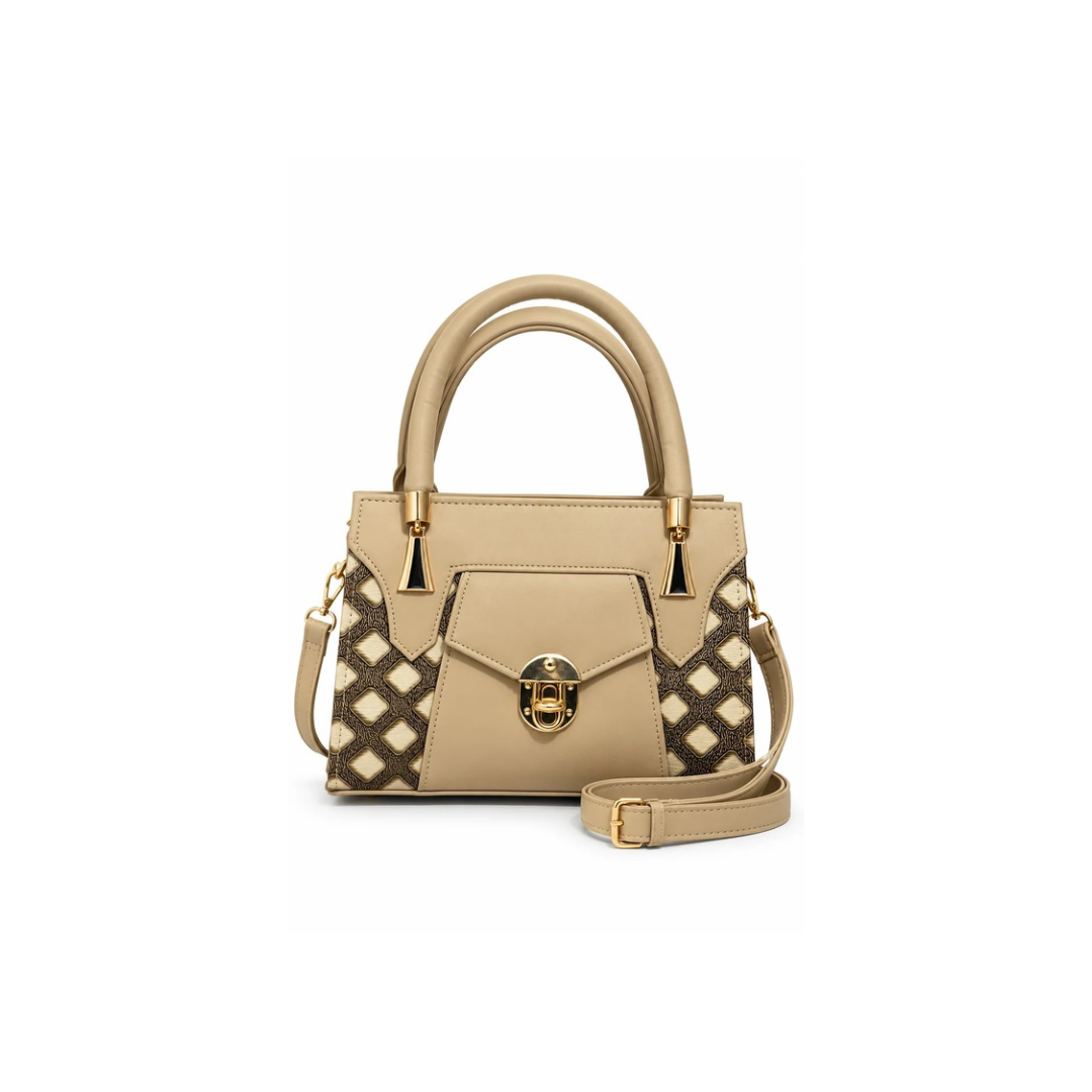 Taupe Handbag with Strap