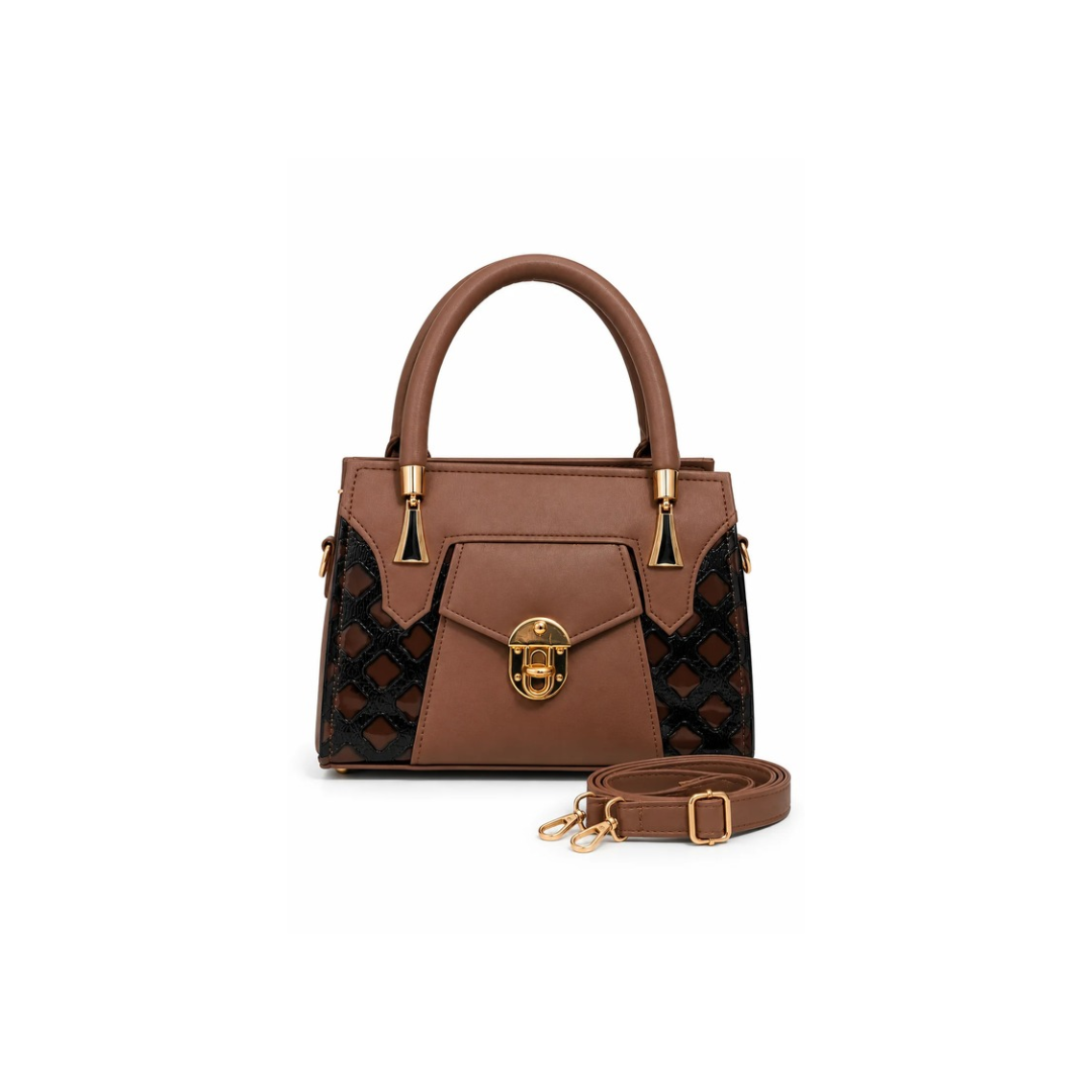Taupe Handbag with Strap