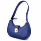 White Crescent Shoulder Bag with Gold Lock