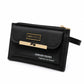 Tan Brown Front Flap Wristlet Clutch Wallet