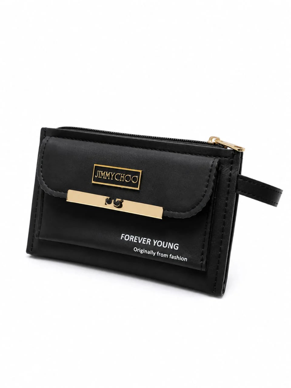 Tan Brown Front Flap Wristlet Clutch Wallet