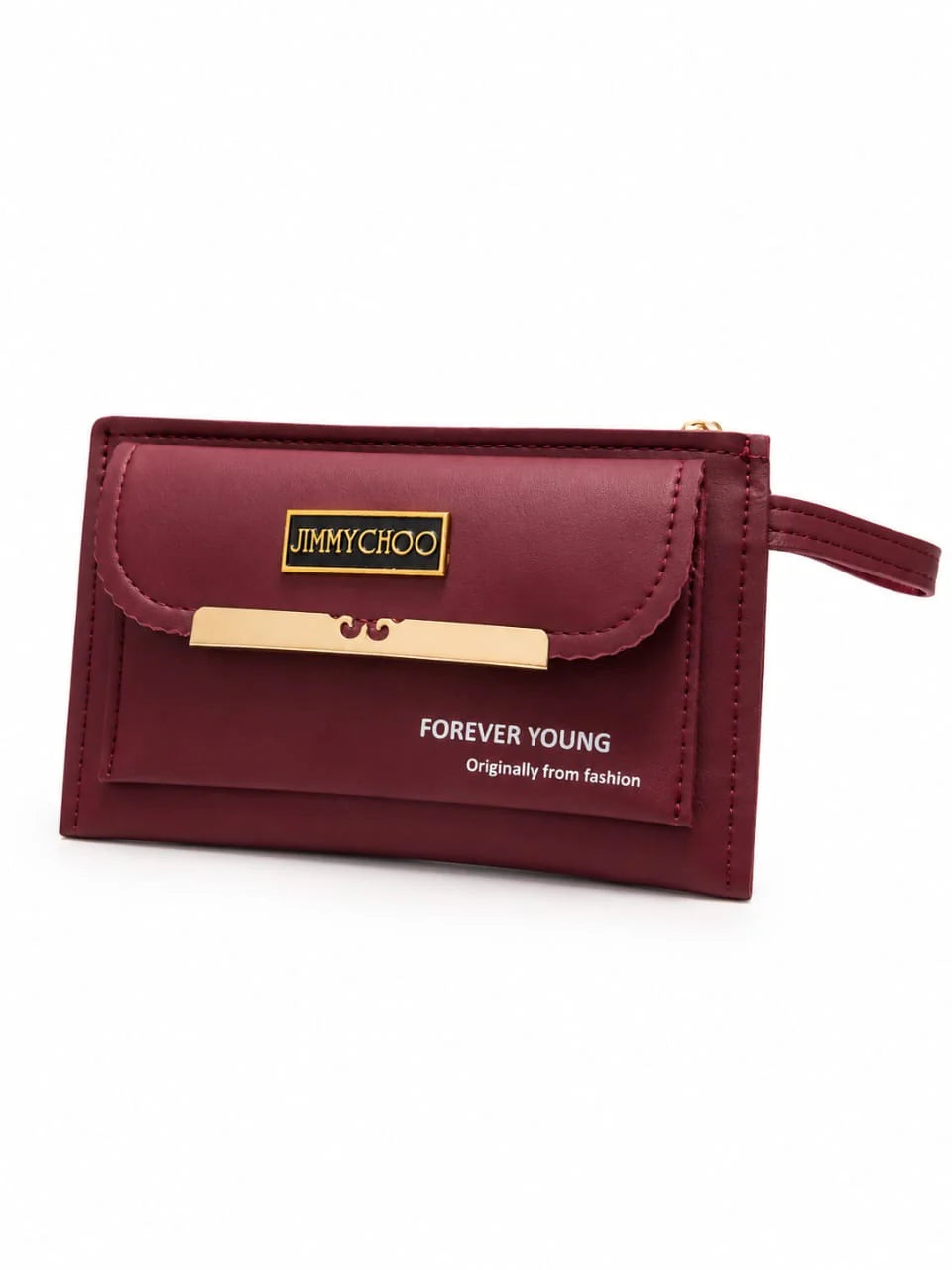 Tan Brown Front Flap Wristlet Clutch Wallet