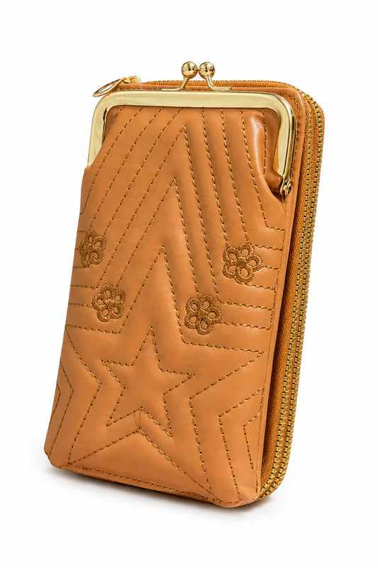 Mint Star Kiss-Lock Zip Wallet