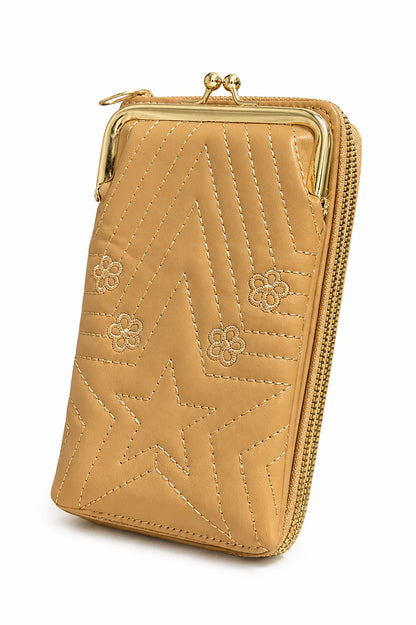 Mint Star Kiss-Lock Zip Wallet
