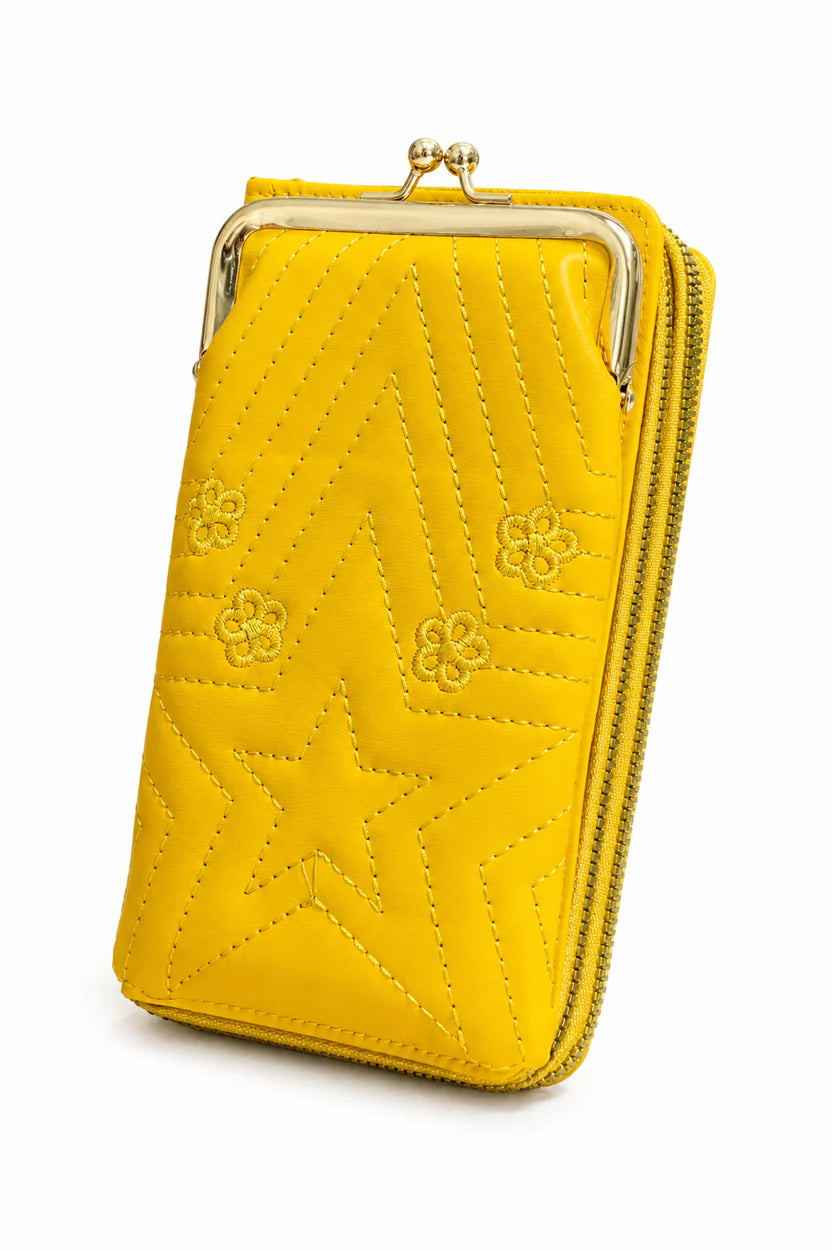 Mint Star Kiss-Lock Zip Wallet
