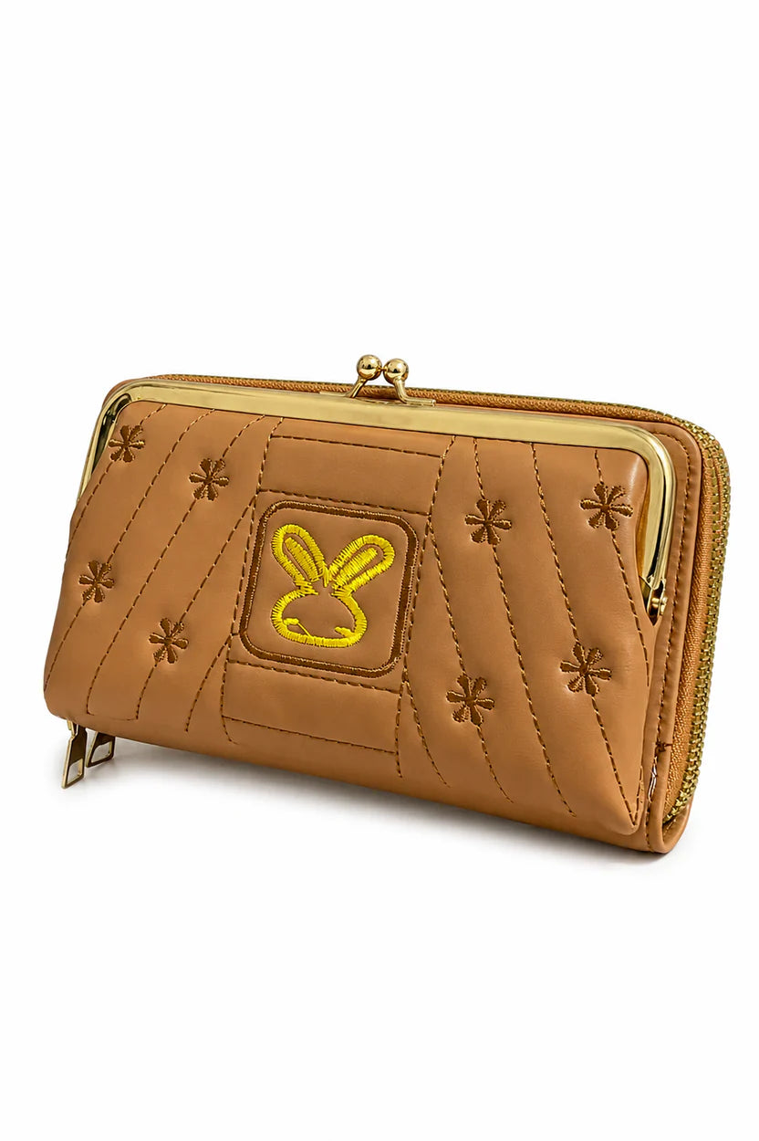 Mint Quilted Kiss-Lock Zip Wallet
