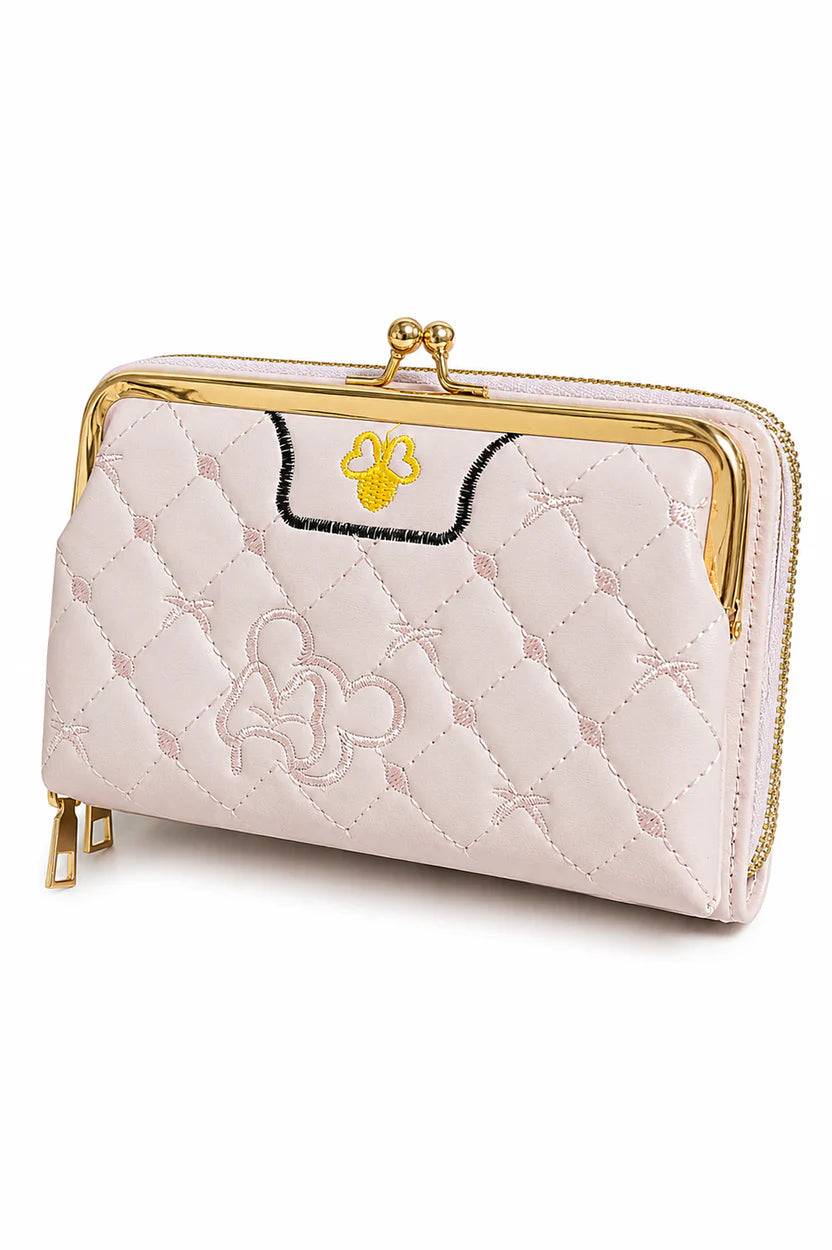 Mint Quilted Kiss-Lock Zip Wallet