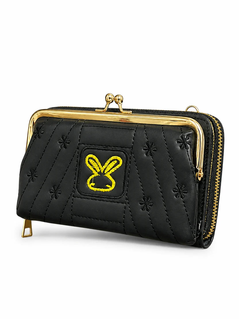 Mint Quilted Kiss-Lock Zip Wallet