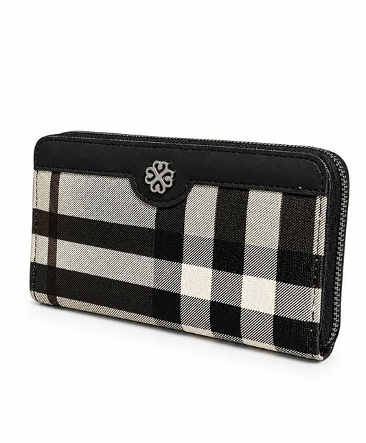 Golden Tartan Zip Wallet