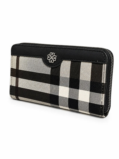 Golden Tartan Zip Wallet