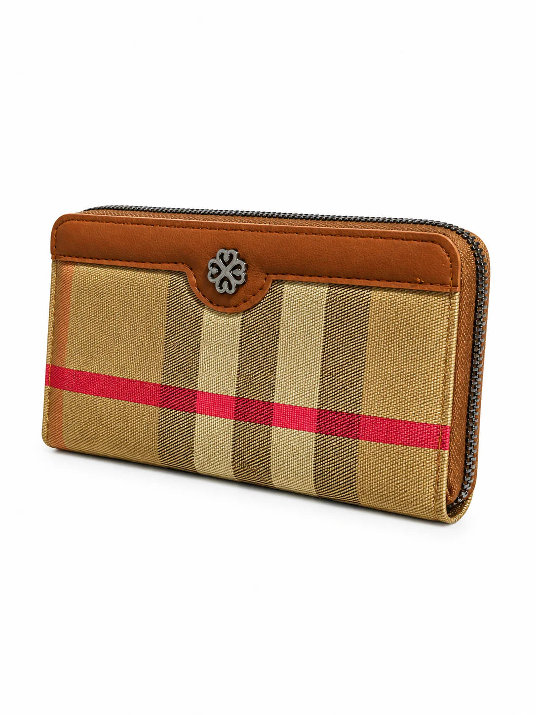 Golden Tartan Zip Wallet