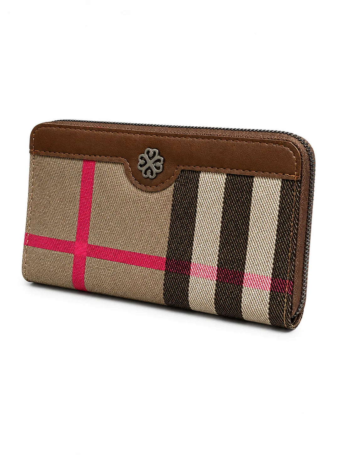 Golden Tartan Zip Wallet