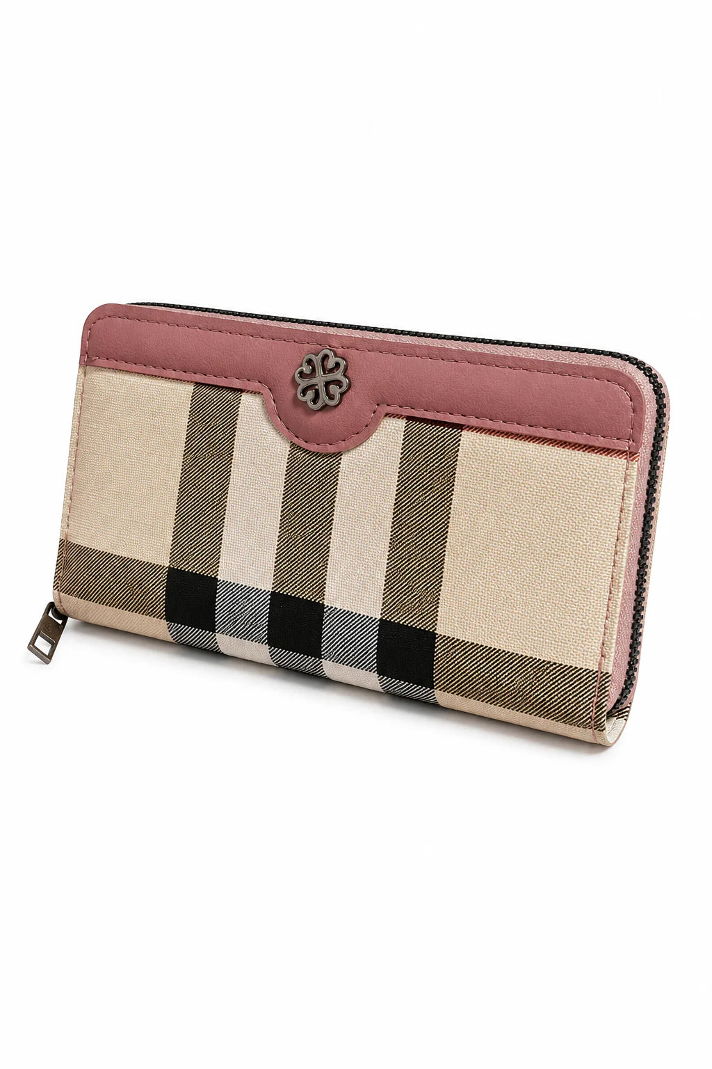 Golden Tartan Zip Wallet