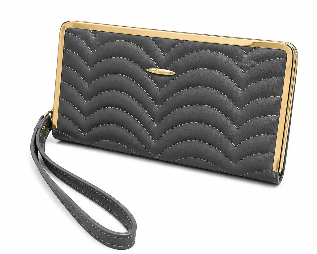 Quilted Wristlet Clutch Wallet