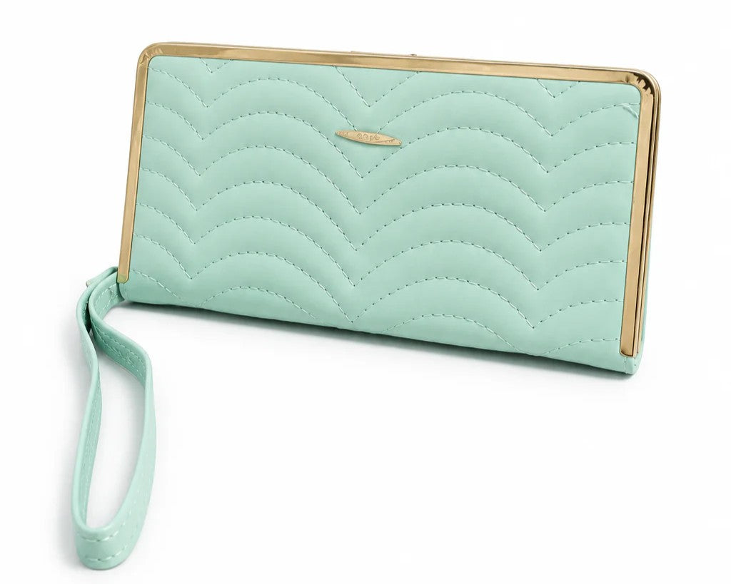 Quilted Wristlet Clutch Wallet