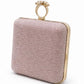 Champagne Pearl Ring Clasp Evening Clutch