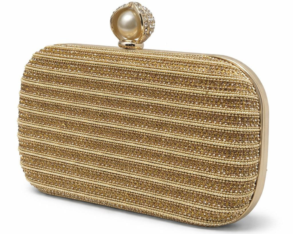 Pearl Clasp Rhinestone Clutch
