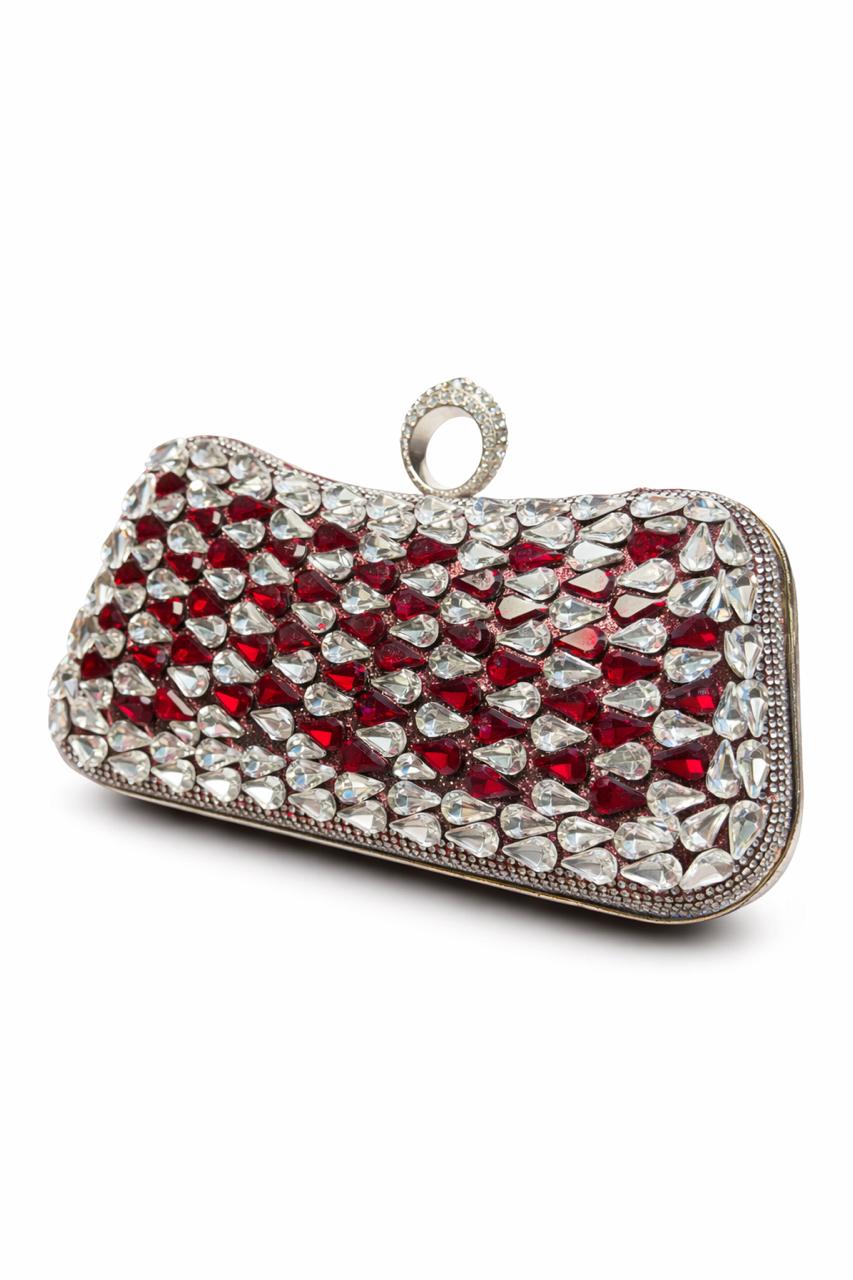 Gold Teardrop Crystal Clutch