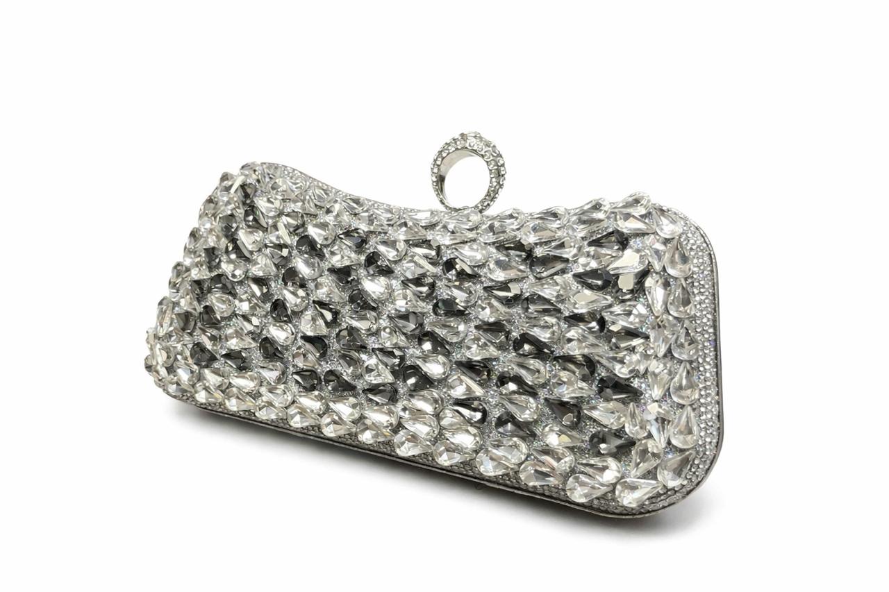 Gold Teardrop Crystal Clutch
