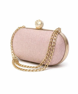 Champagne Pearl Chain Clutch