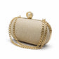 Champagne Pearl Chain Clutch
