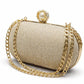 Champagne Pearl Chain Clutch