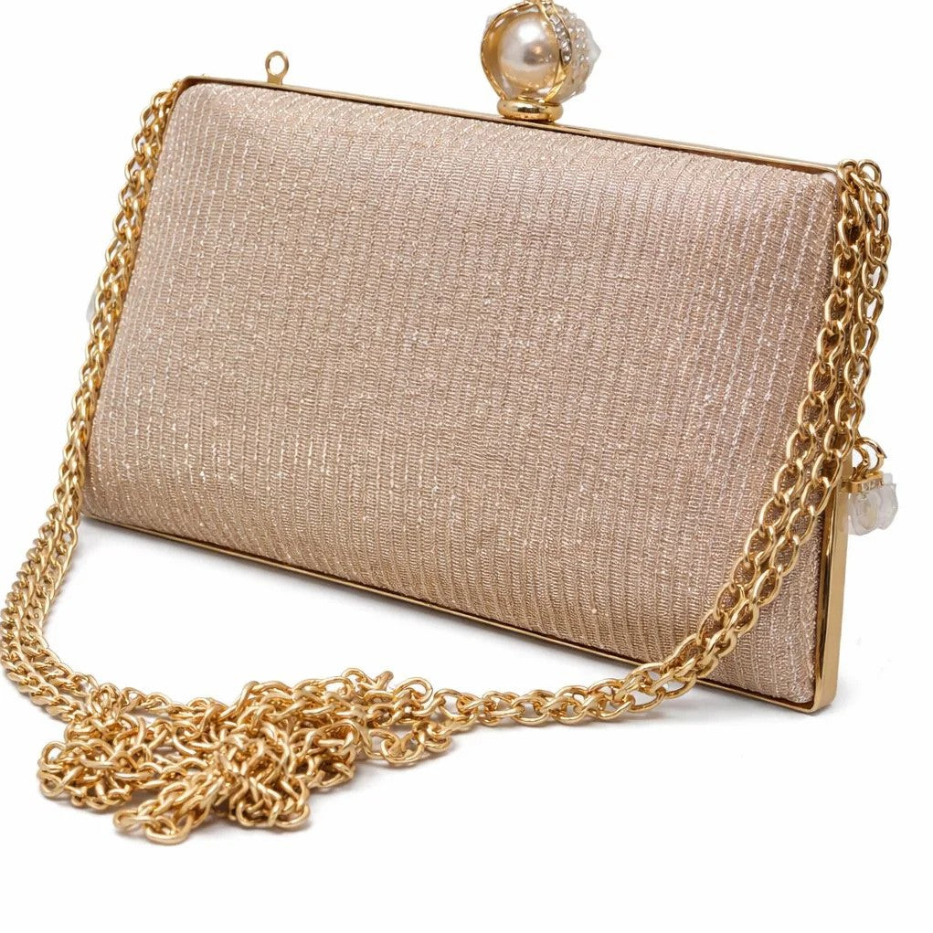 Pearl Clasp Evening Clutch