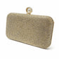 Silver Rhinestone Pearl Clasp Box Clutch