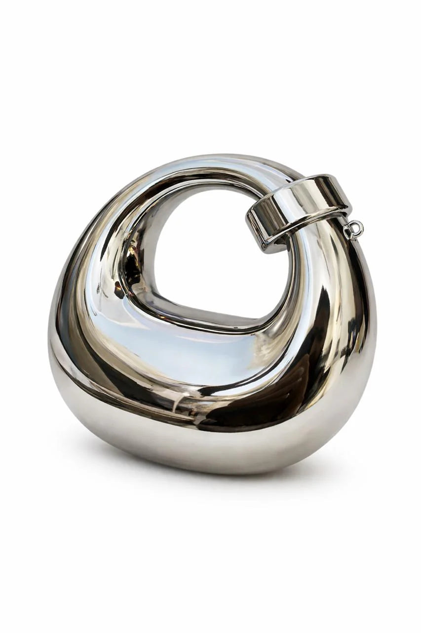Golden Loop Handle Evening Clutch