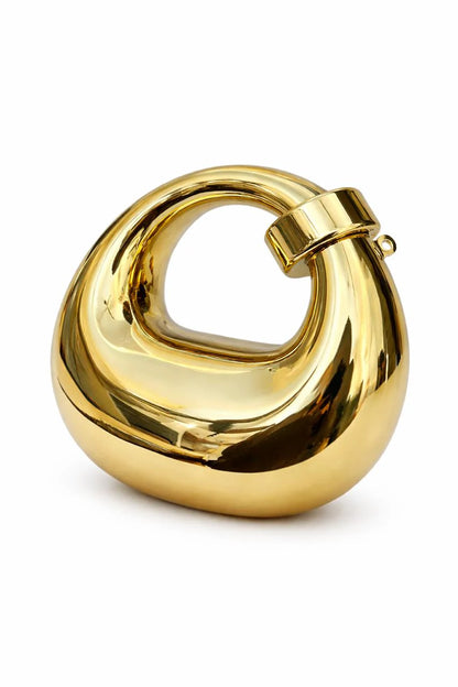 Golden Loop Handle Evening Clutch
