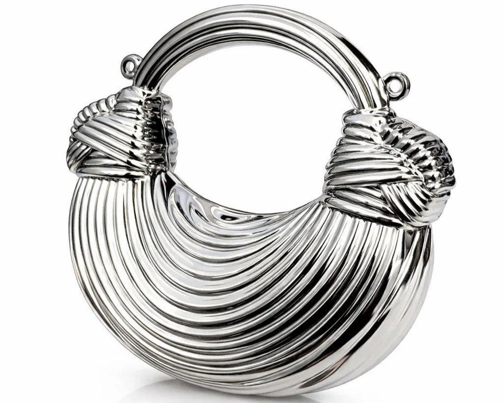 Ribbed Loop Handle Evening Clutch