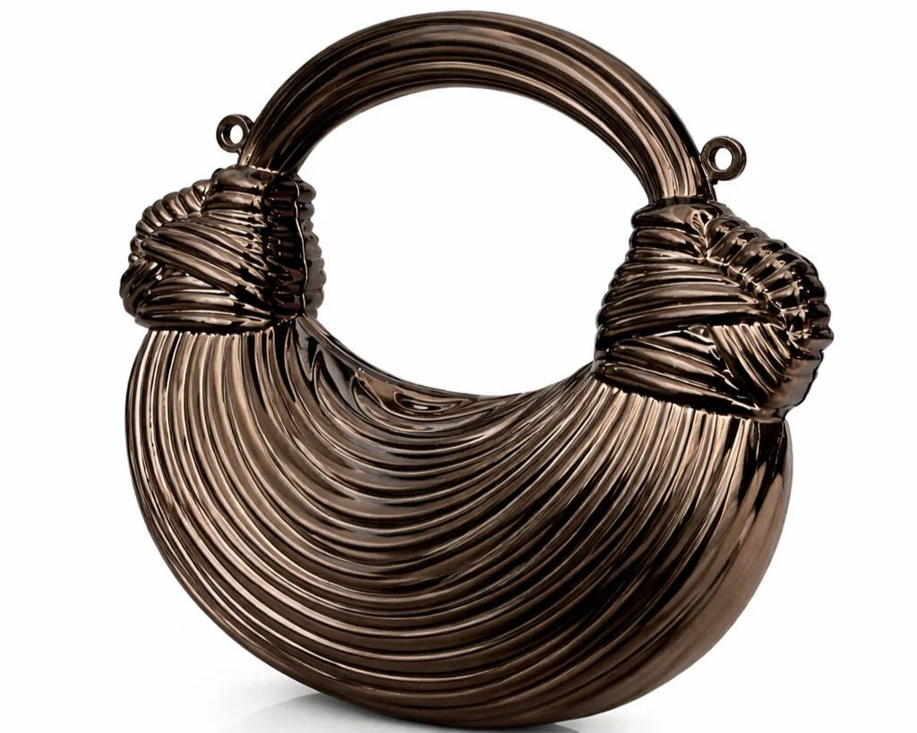 Ribbed Loop Handle Evening Clutch