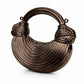 Golden Ribbed Loop Handle Evening Clutch