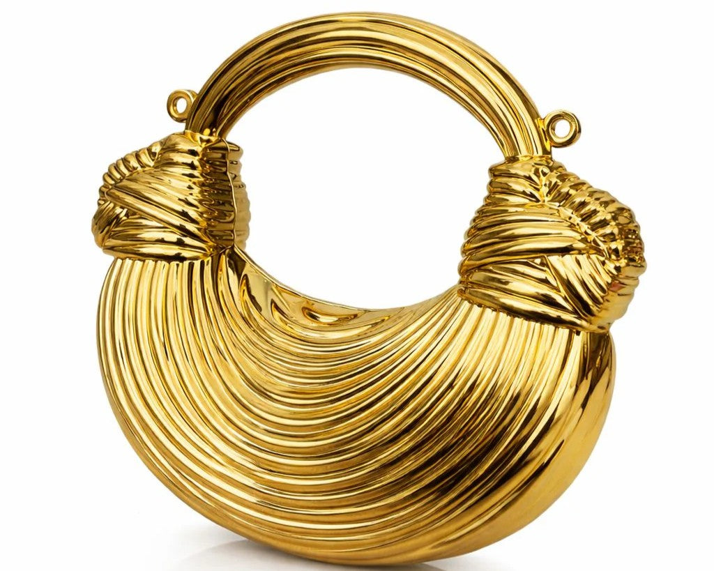 Ribbed Loop Handle Evening Clutch