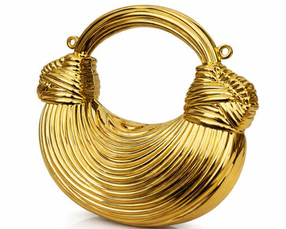 Ribbed Loop Handle Evening Clutch