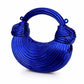 Golden Ribbed Loop Handle Evening Clutch