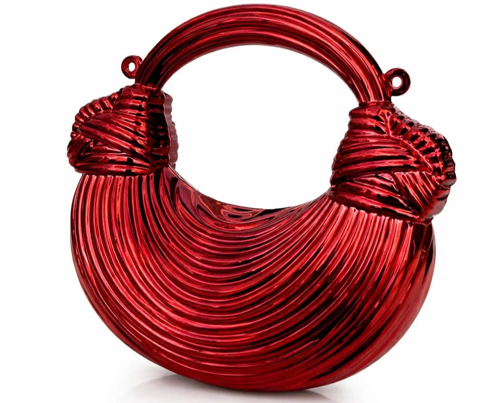 Ribbed Loop Handle Evening Clutch