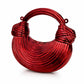 Golden Ribbed Loop Handle Evening Clutch