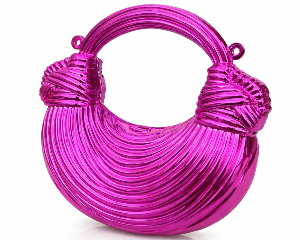 Ribbed Loop Handle Evening Clutch