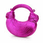Golden Ribbed Loop Handle Evening Clutch