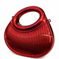 Ribbed Oval Handle Evening Clutch
