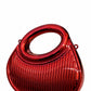Golden Ribbed Oval Handle Evening Clutch