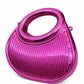 Ribbed Oval Handle Evening Clutch