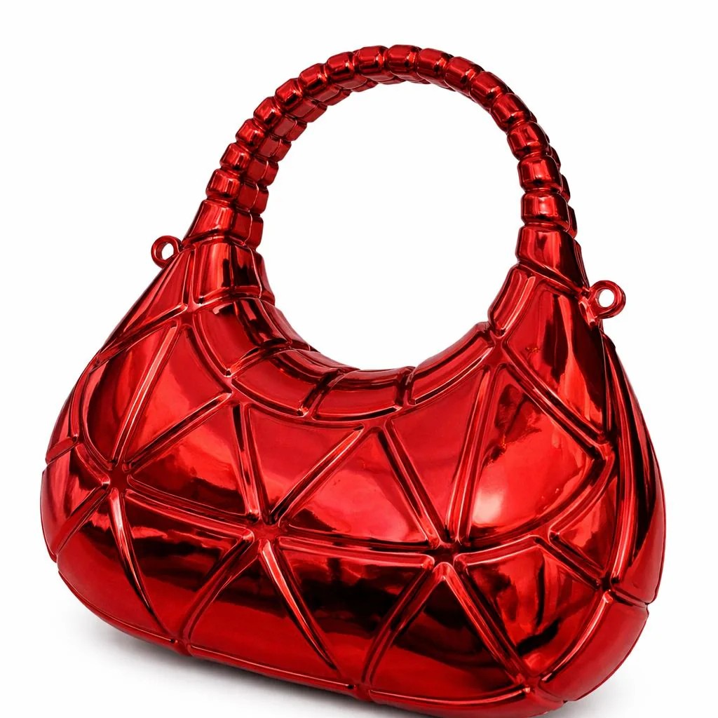 Geometric Handle Clutch Bag