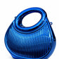 Golden Ribbed Oval Handle Evening Clutch