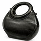 Ribbed Oval Handle Evening Clutch