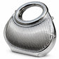 Ribbed Oval Handle Evening Clutch