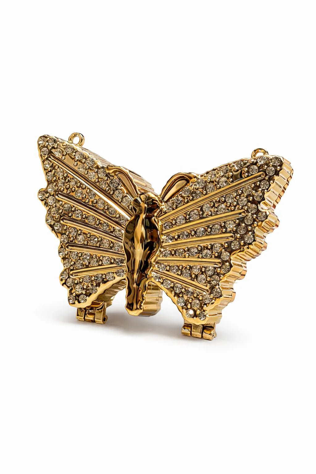 Golden Butterfly Crystal Clutch