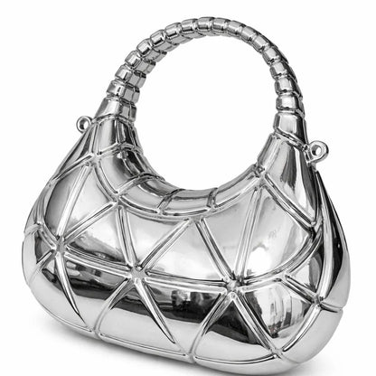 Geometric Handle Clutch Bag