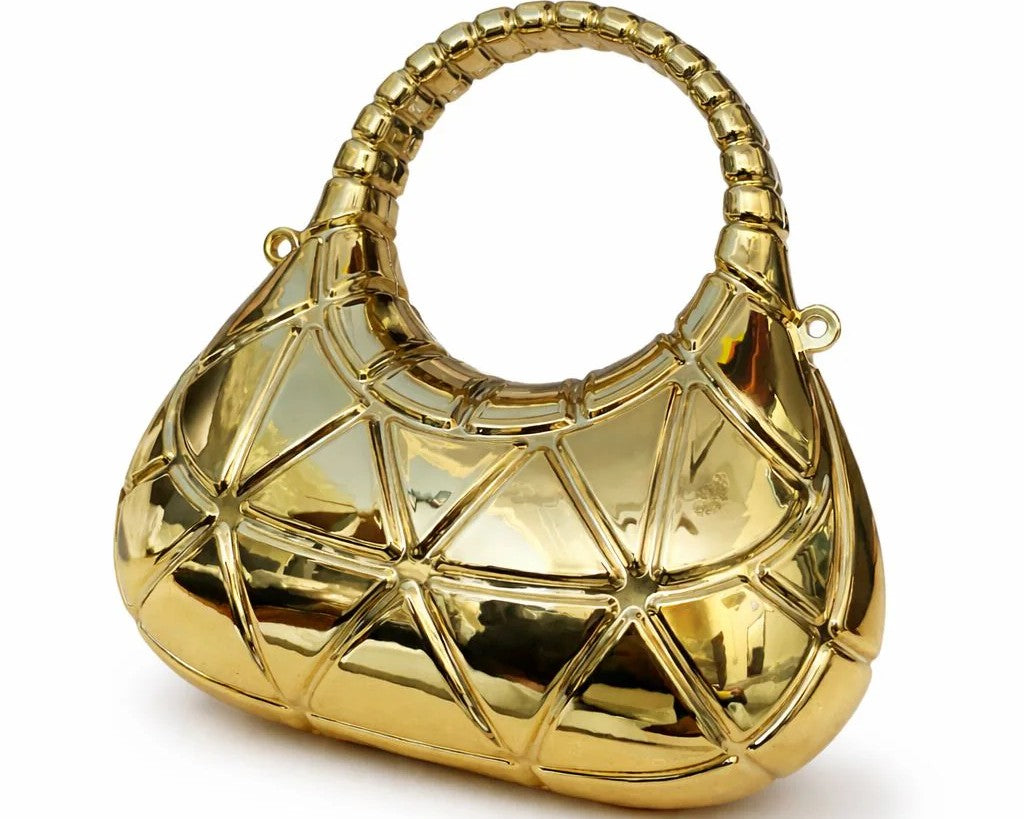 Geometric Handle Clutch Bag